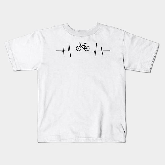 'Biker Heartbeat Pulse' Awesome Bike Gift Kids T-Shirt by ourwackyhome